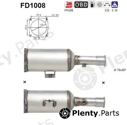 AS FD1008 — Soot/Particulate Filter, exhaust system