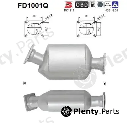 AS FD1001Q — Soot/Particulate Filter, exhaust system