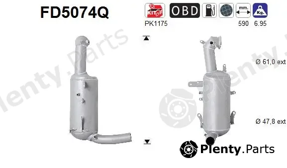 AS FD5074Q — Soot/Particulate Filter, exhaust system