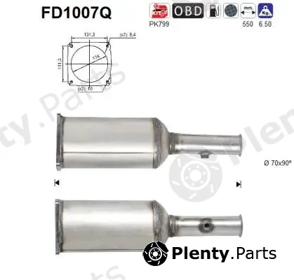 AS FD1007Q — Soot/Particulate Filter, exhaust system