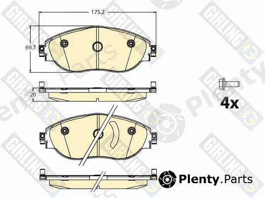 Girling 6121141 — Brake Pad Set, disc brake