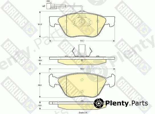 Girling 6112122 — Brake Pad Set, disc brake