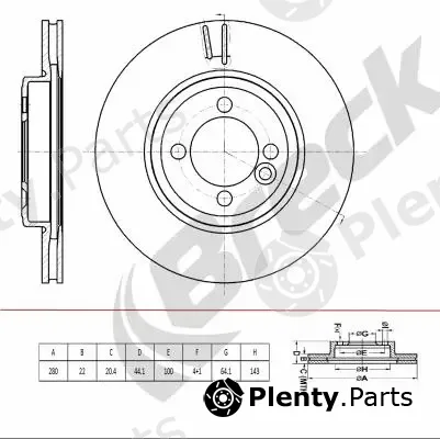 Breck BR438VH100 — Brake Disc