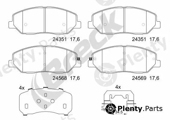 Breck 243510070100 — Brake Pad Set, disc brake
