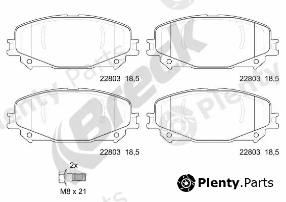 Breck 228030070100 — Brake Pad Set, disc brake