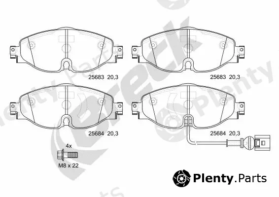 Breck 256830070100 — Brake Pad Set, disc brake