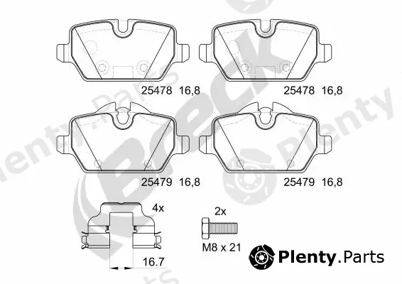 Breck 254780070400 — Brake Pad Set, disc brake