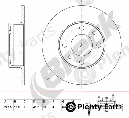 Breck BR046SA100 — Brake Disc