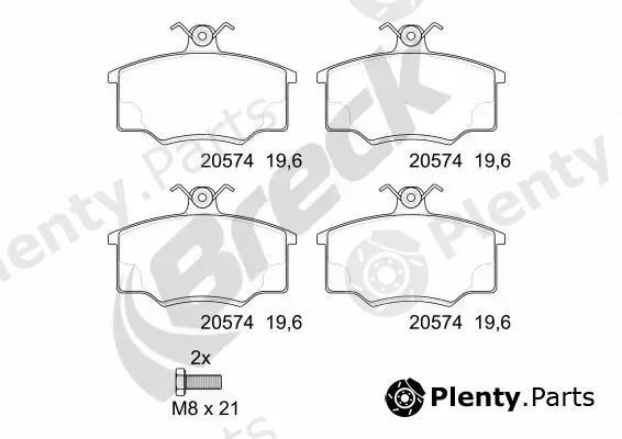 Breck 205741070100 — Brake Pad Set, disc brake