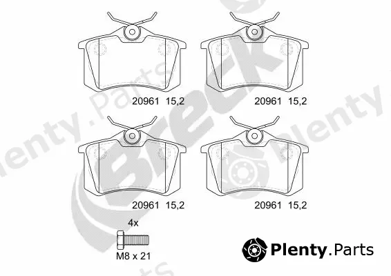 Breck 209610070400 — Brake Pad Set, disc brake