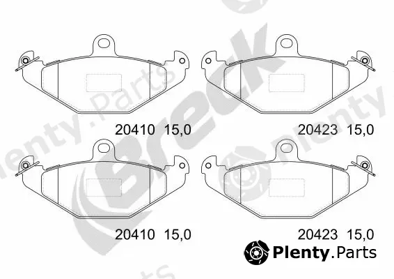 Breck 204100070400 — Brake Pad Set, disc brake