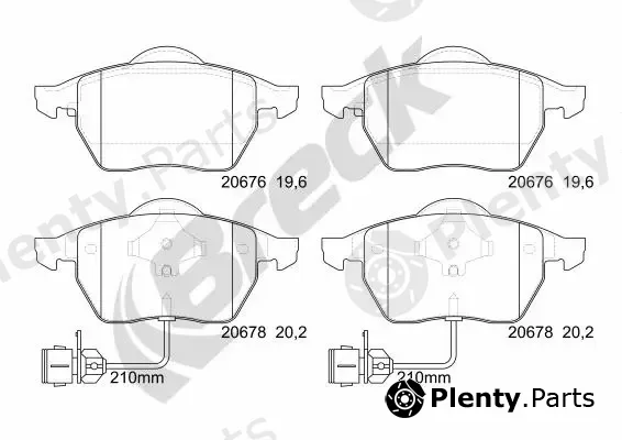 Breck 206760070110 — Brake Pad Set, disc brake