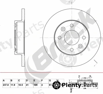 Breck BR005SA100 — Brake Disc