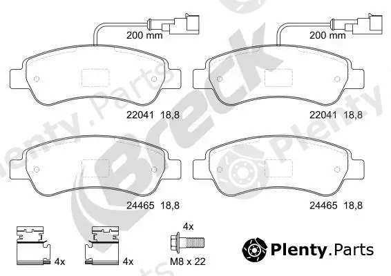 Breck 244650070310 — Brake Pad Set, disc brake