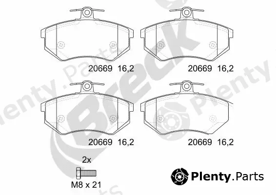 Breck 206690070100 — Brake Pad Set, disc brake