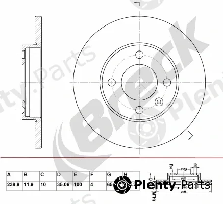 Breck BR011SA100 — Brake Disc