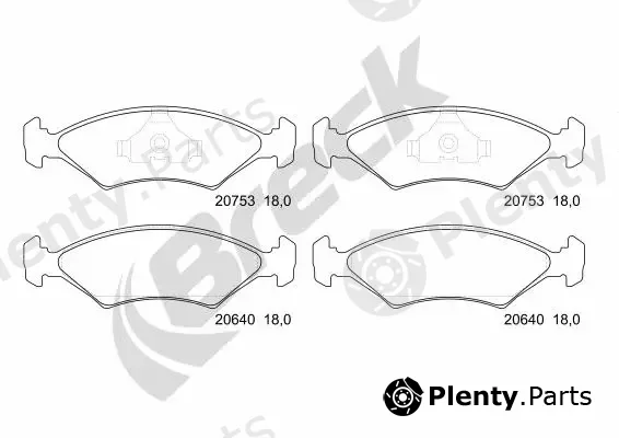 Breck 207530070100 — Brake Pad Set, disc brake