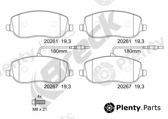 Breck 202610070100 — Brake Pad Set, disc brake