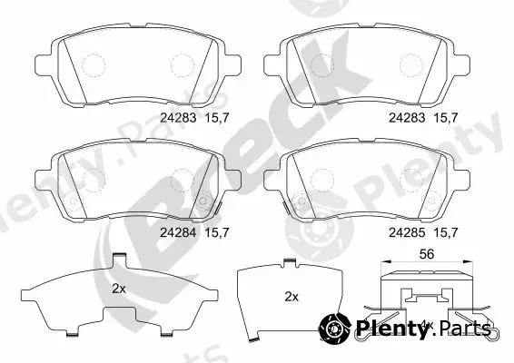 Breck 242830070210 — Brake Pad Set, disc brake