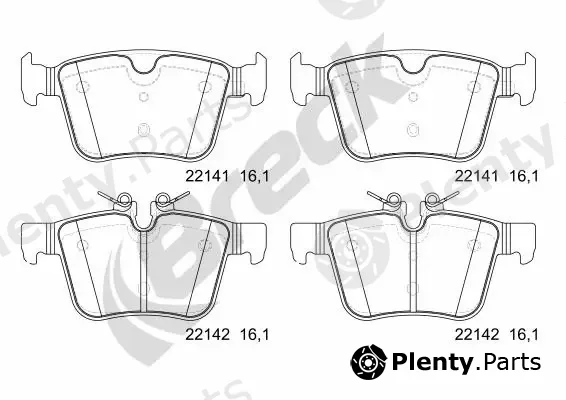 Breck 221410055400 — Brake Pad Set, disc brake