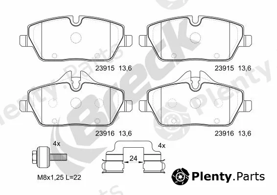 Breck 239150065100 — Brake Pad Set, disc brake