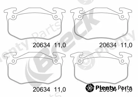 Breck 206340070200 — Brake Pad Set, disc brake