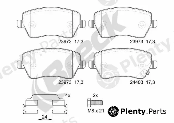Breck 239730070210 — Brake Pad Set, disc brake