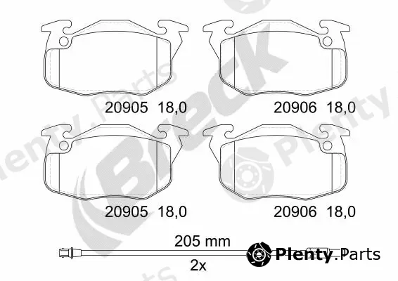 Breck 209050070210 — Brake Pad Set, disc brake