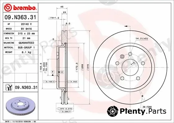 AP 20140V — Brake Disc COATED DISC LINE