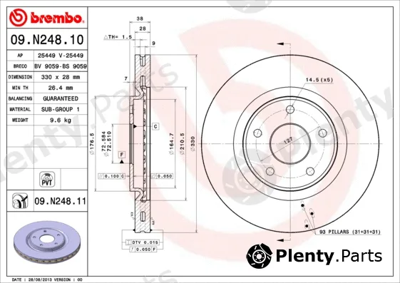AP 25449V — Brake Disc COATED DISC LINE