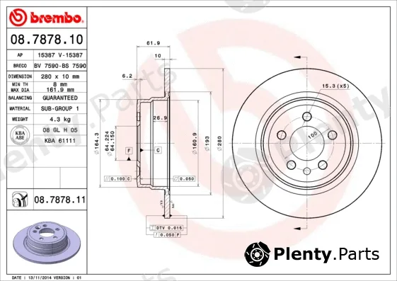 AP 15387V — Brake Disc COATED DISC LINE