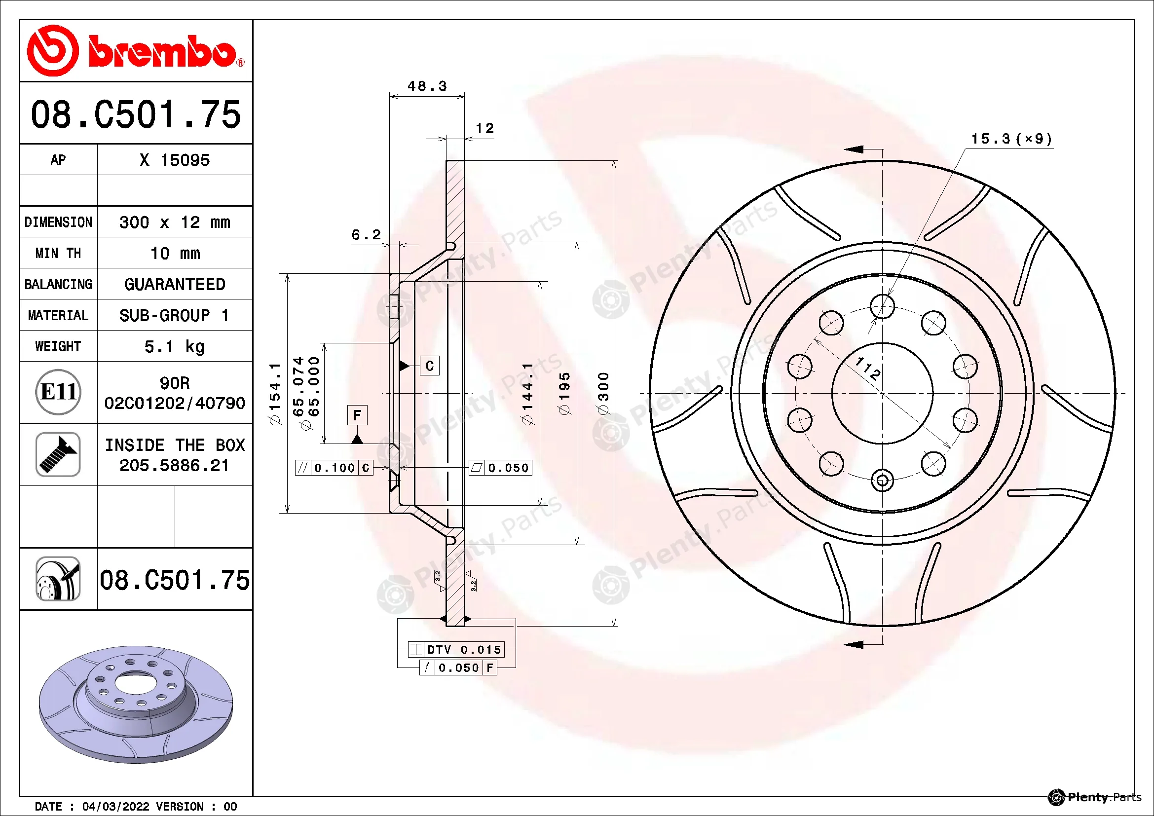 AP X15095 — Brake Disc AP XTREME LINE