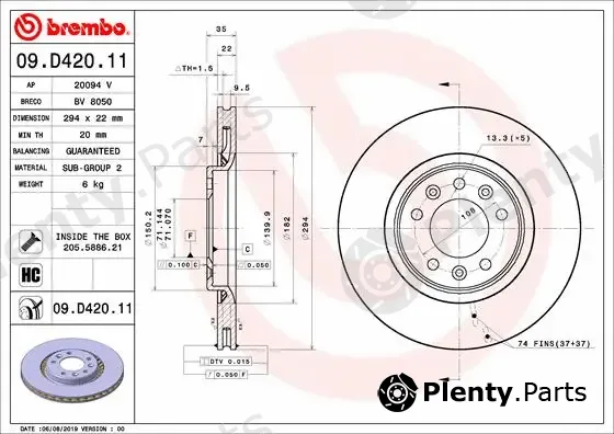 AP 20094V — Brake Disc COATED DISC LINE
