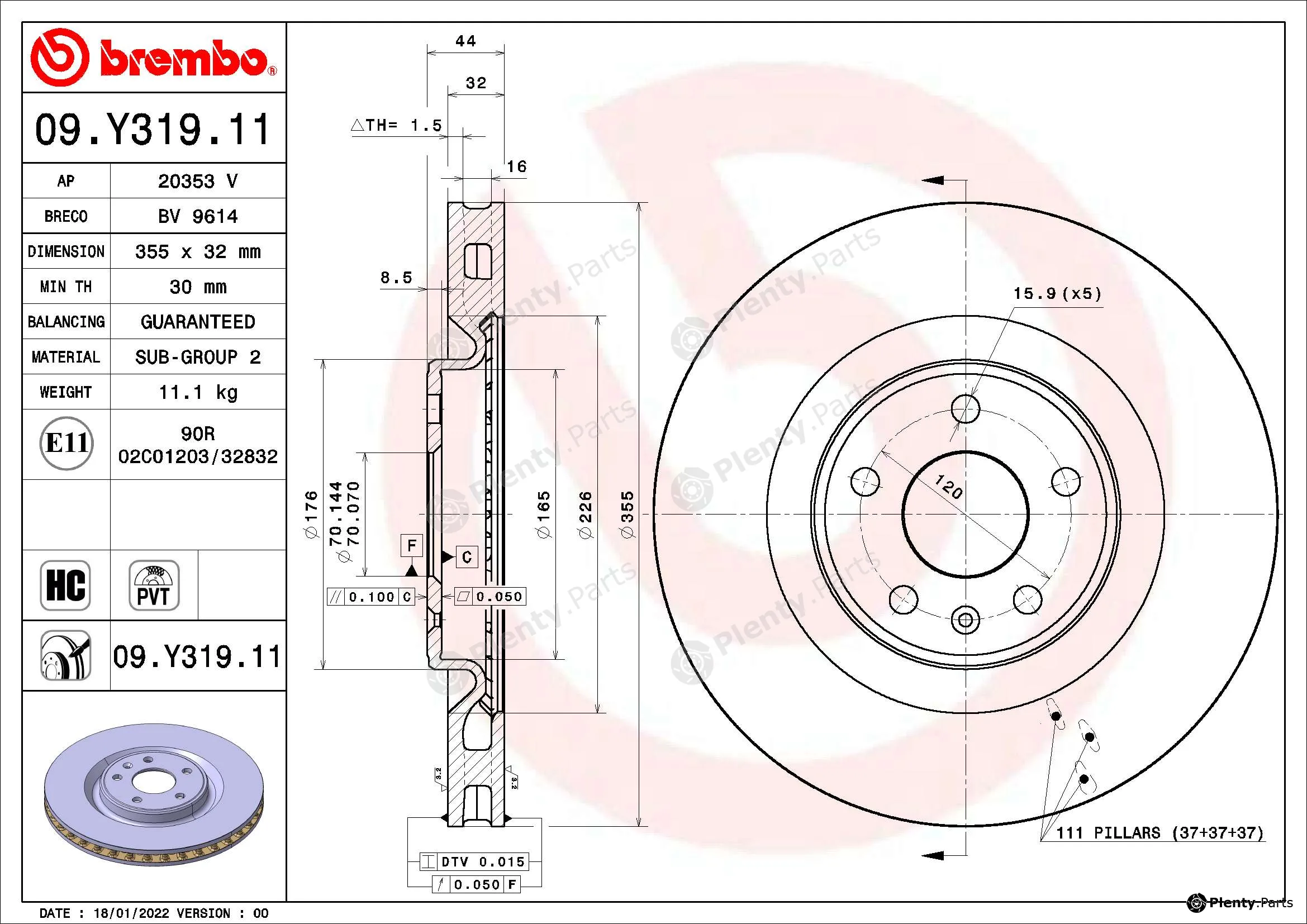 AP 20353V — Brake Disc COATED DISC LINE