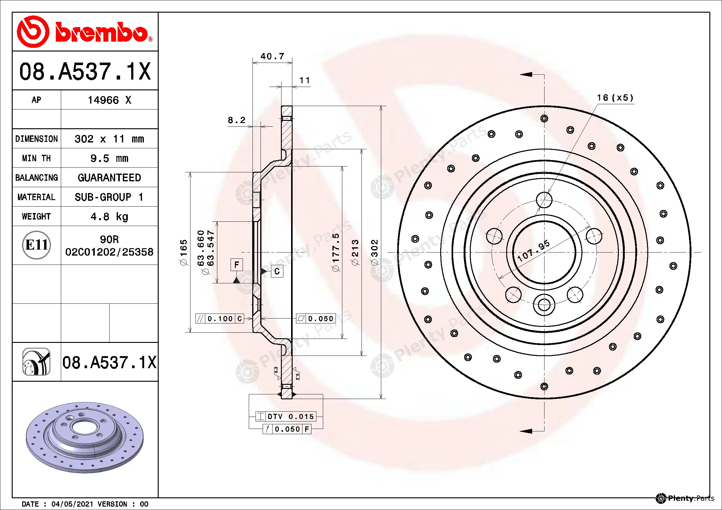 AP 14966X — Brake Disc AP XTRA LINE