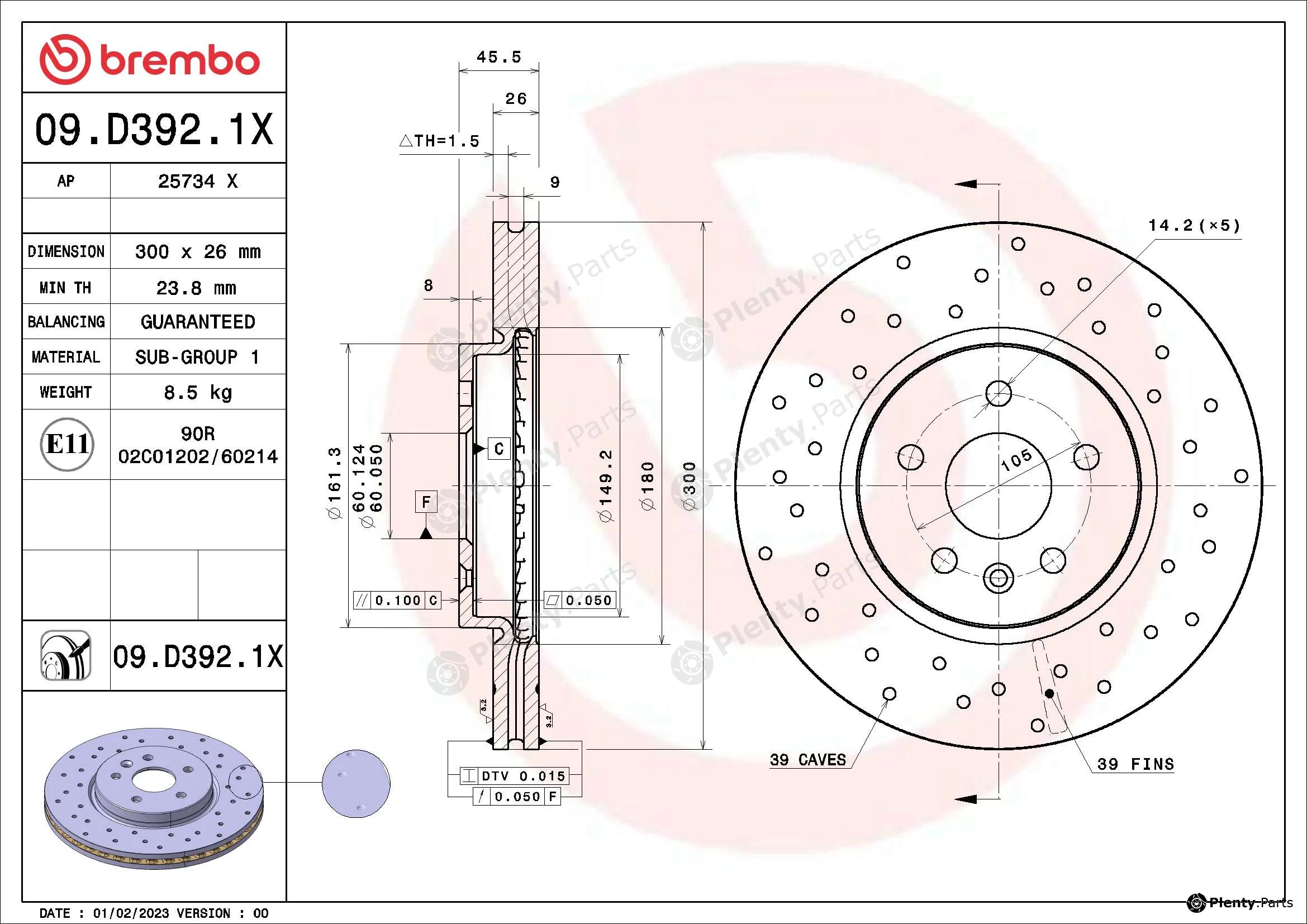 AP 25734X — Brake Disc AP XTRA LINE