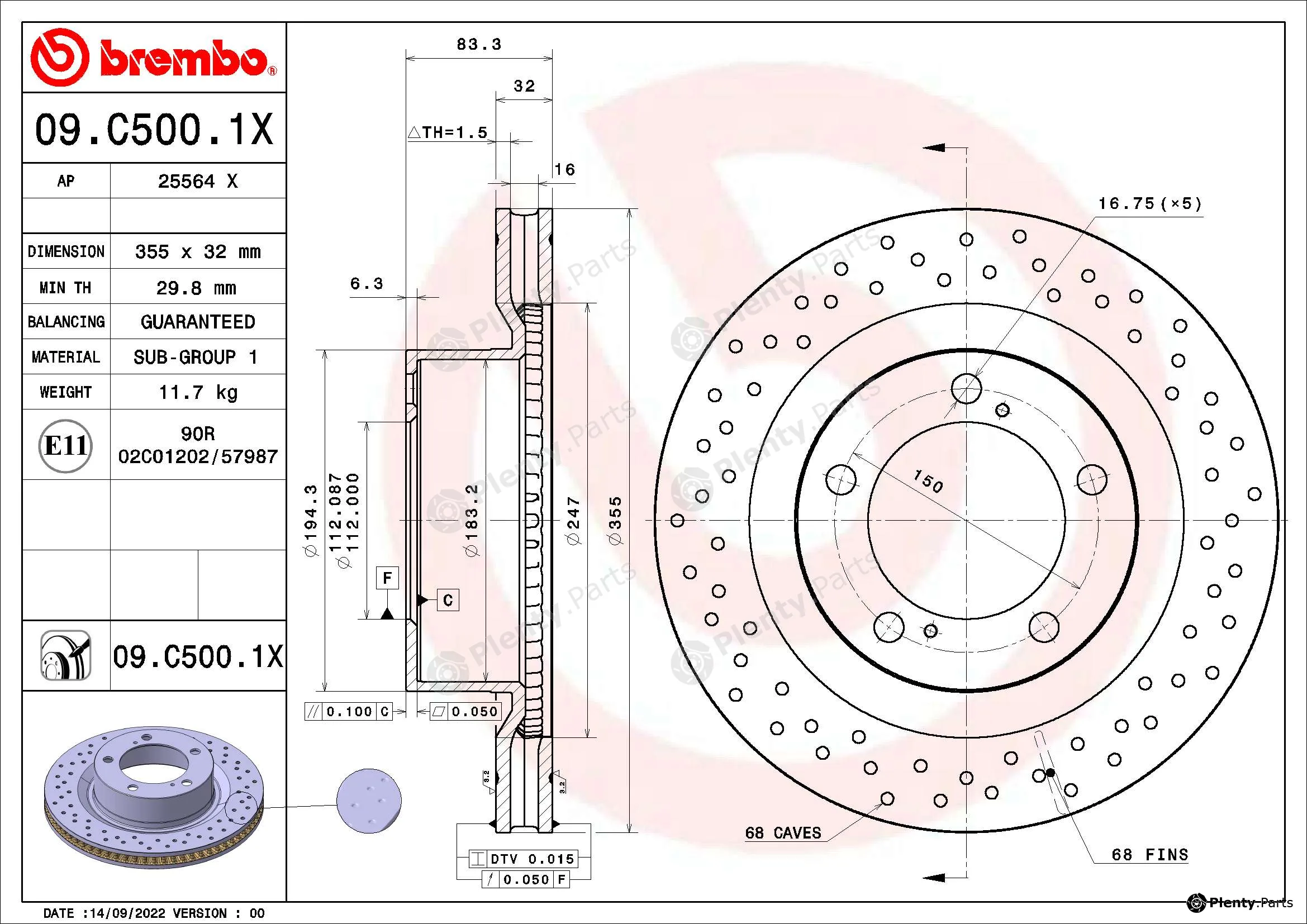 AP 25564X — Brake Disc AP XTREME LINE