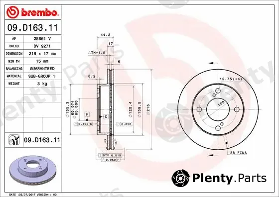AP 25661V — Brake Disc COATED DISC LINE