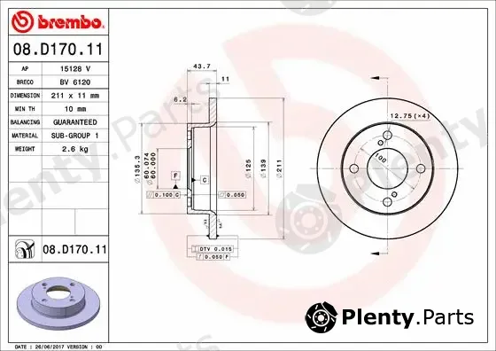 AP 15128V — Brake Disc COATED DISC LINE