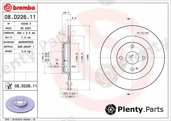 AP 10045V — Brake Disc COATED DISC LINE