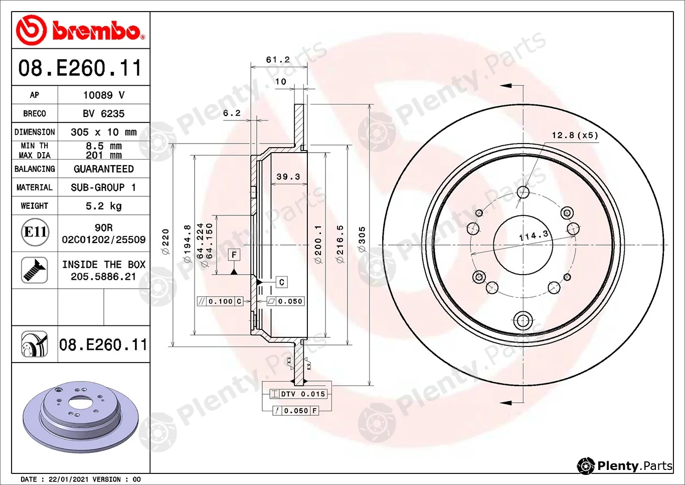 AP 10089V — Brake Disc COATED DISC LINE