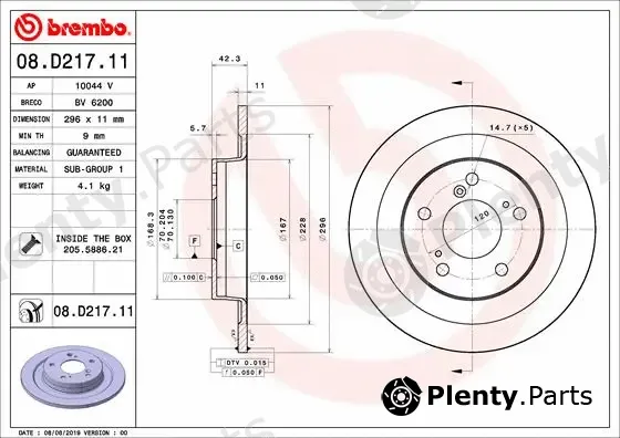 AP 10044V — Brake Disc COATED DISC LINE