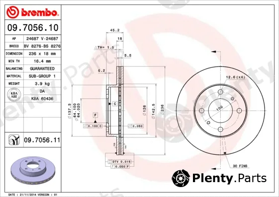 AP 24687V — Brake Disc COATED DISC LINE