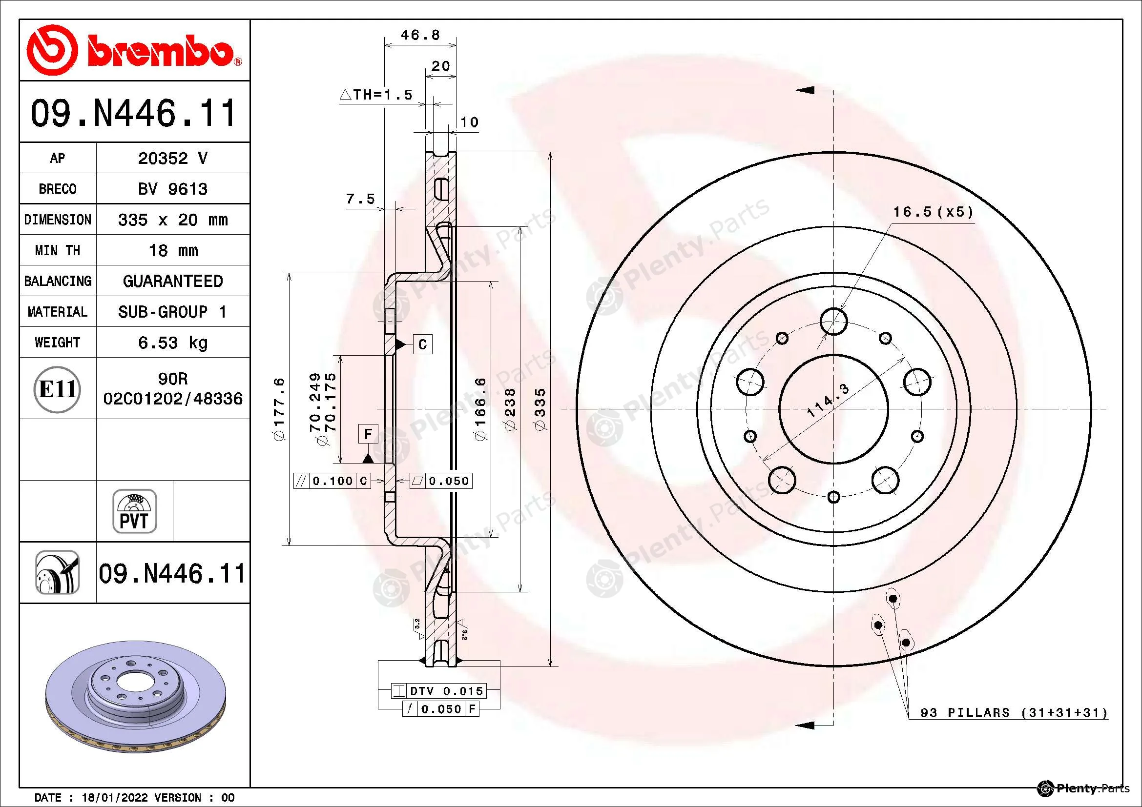 AP 20352V — Brake Disc COATED DISC LINE