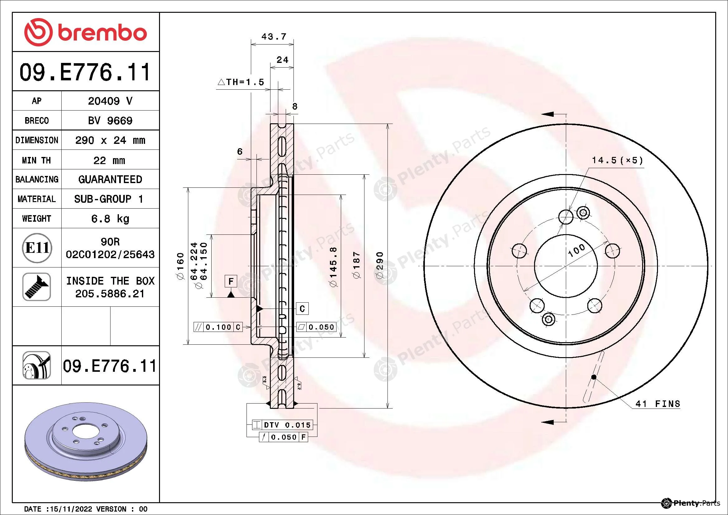 AP 20409V — Brake Disc COATED DISC LINE
