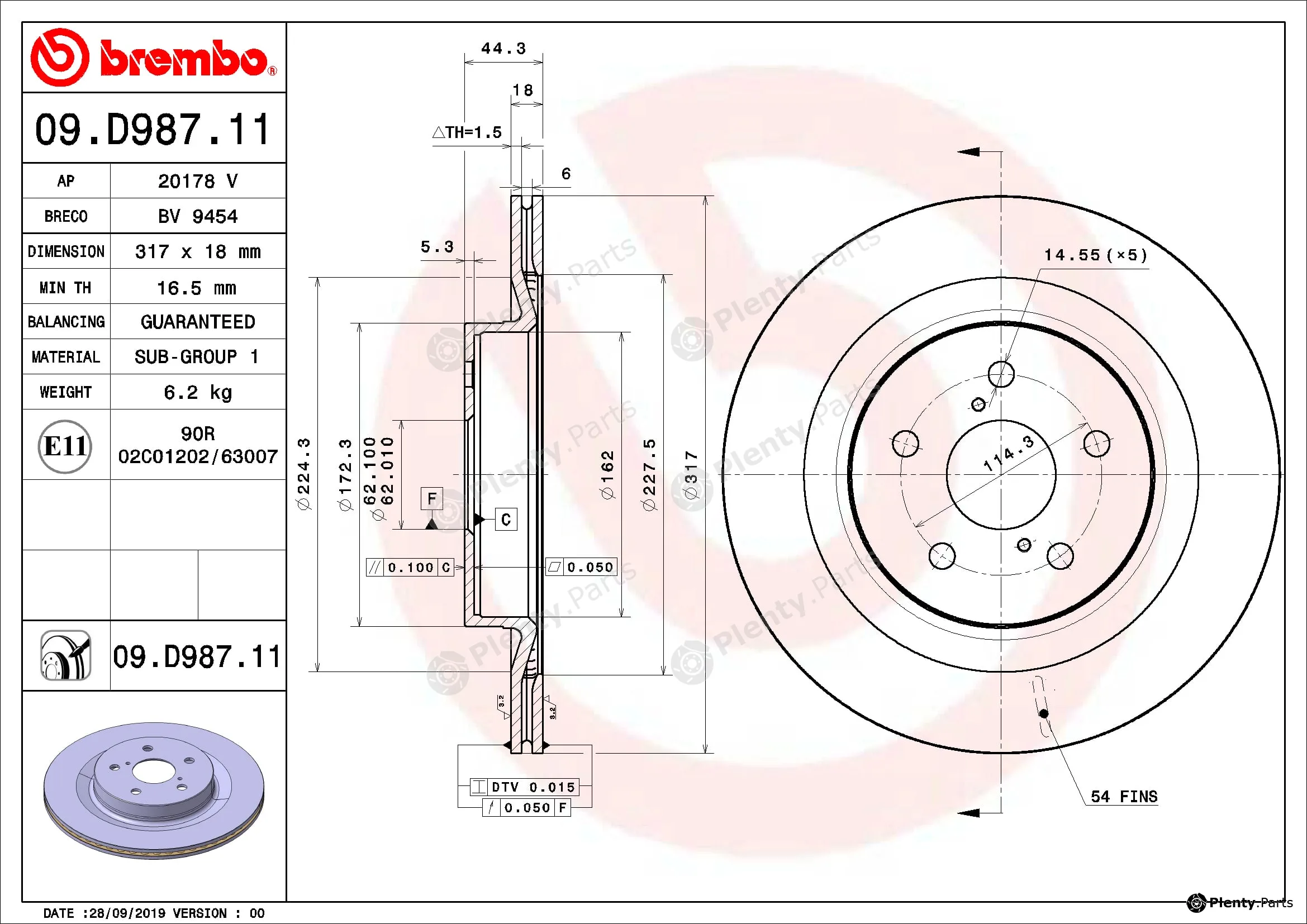 AP 20178V — Brake Disc COATED DISC LINE
