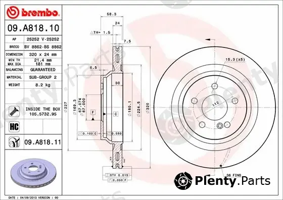 AP 25252V — Brake Disc COATED DISC LINE