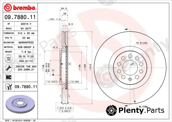 AP 22015V — Brake Disc COATED DISC LINE