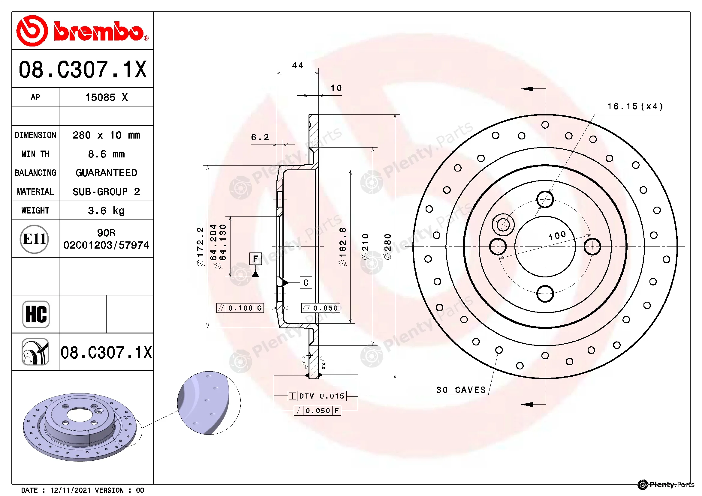 AP 15085X — Brake Disc AP XTRA LINE