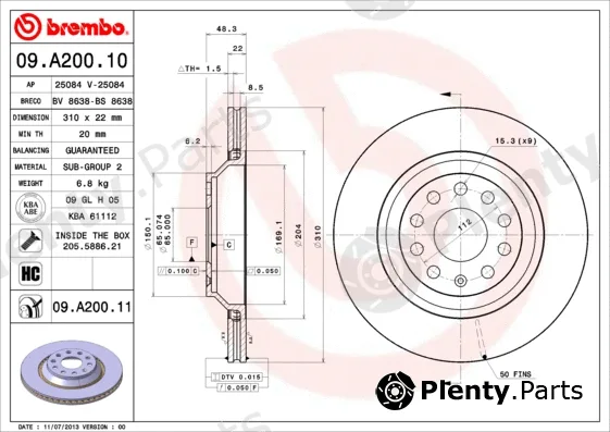 AP 25084V — Brake Disc COATED DISC LINE